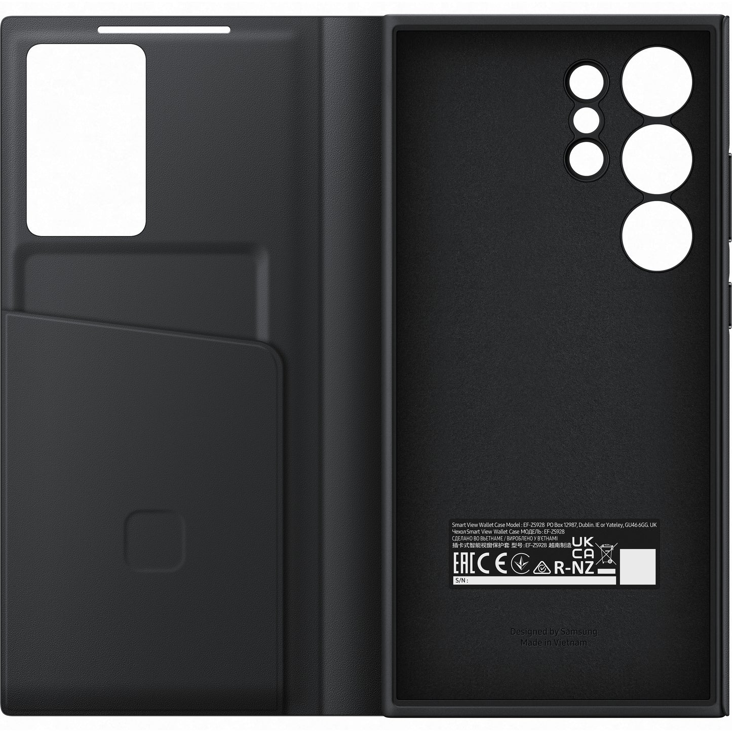 Husa pentru Samsung Galaxy S24 Ultra S928, S-View Wallet, Neagra EF-ZS928CBEGWW