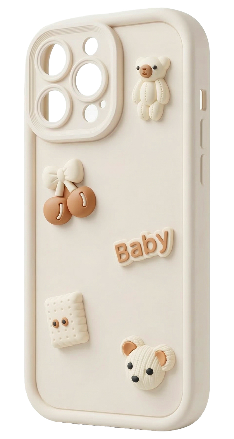 Husa pentru Samsung Galaxy A57 5G, OEM, Ultra Trendy 3D Bear, Bej