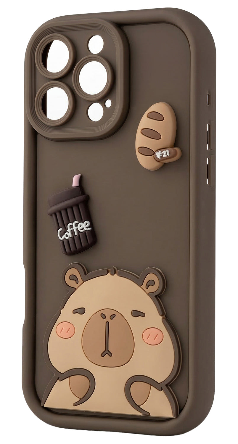 Husa pentru Samsung Galaxy S25 Ultra S938, OEM, Ultra Trendy 3D Capybara, Maro