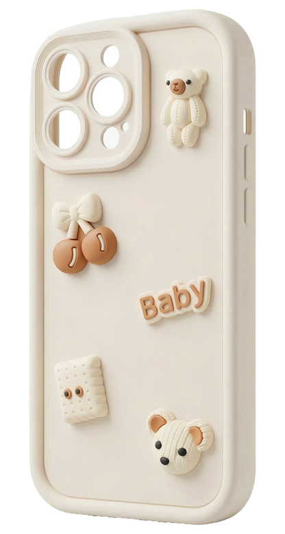 Husa pentru Samsung Galaxy S26 Plus S947, OEM, Ultra Trendy 3D Bear, Bej