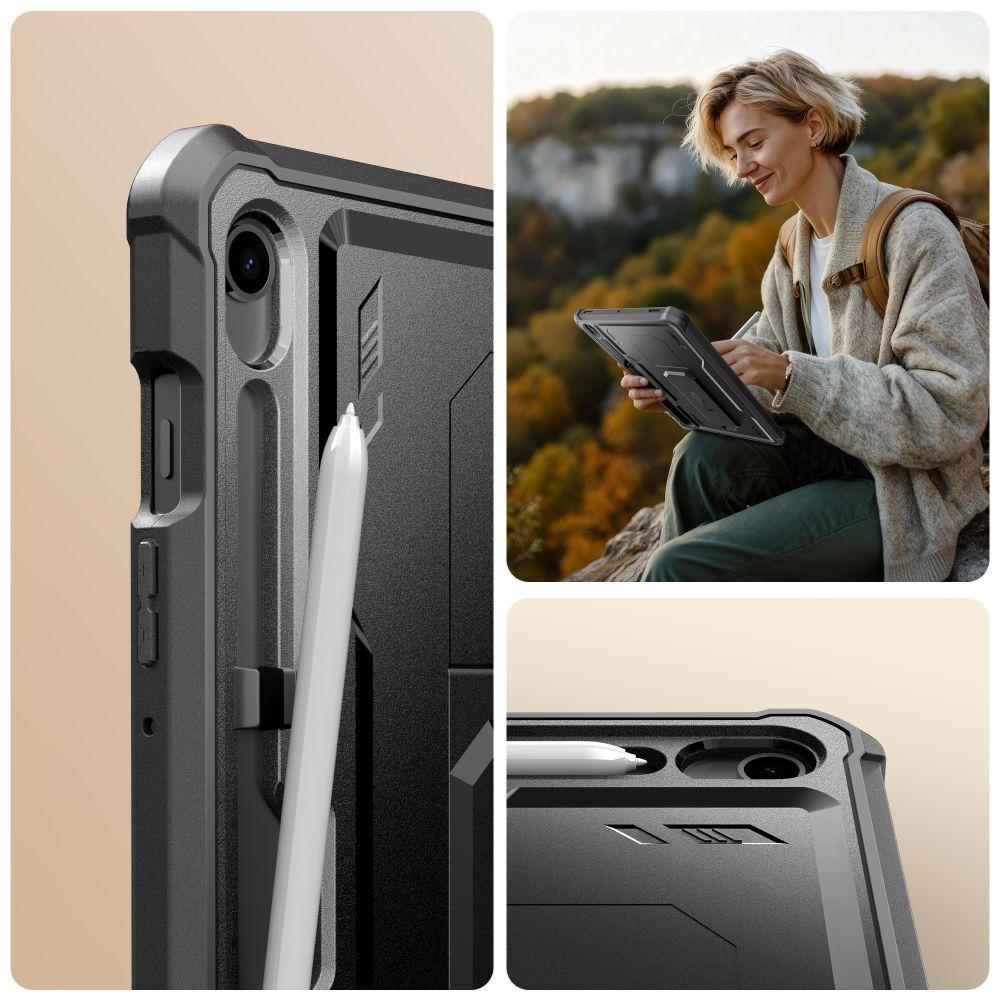 Husa pentru Samsung Galaxy Tab S10 Lite / Tab S10 FE / Tab S9, Tech-Protect, Kevlar Pro, Neagra