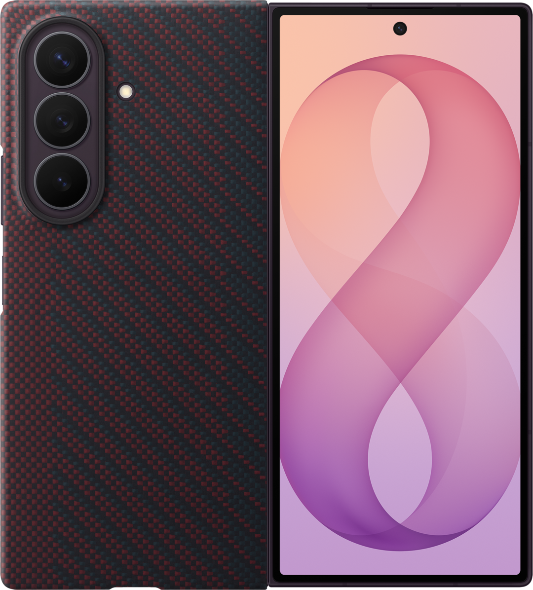 Husa pentru Samsung Galaxy Z Fold8 Ultra F976, Carbon Magnet Case, Rosie EF-KF976SREGWW