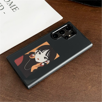 Husa pentru Samsung Galaxy S23 Ultra S918, OEM, Display Customized E-Ink, Neagra