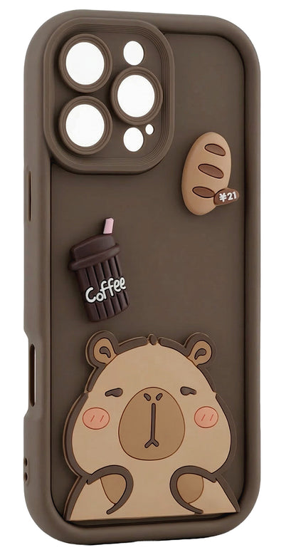 Husa pentru Samsung Galaxy S25 Ultra S938, OEM, Ultra Trendy 3D Capybara, Maro