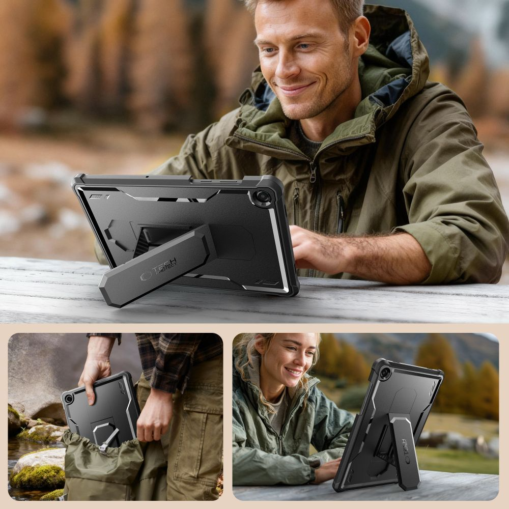 Husa pentru Samsung Galaxy Tab A11+ / Tab A9+, Tech-Protect, Kevlar Pro, Neagra