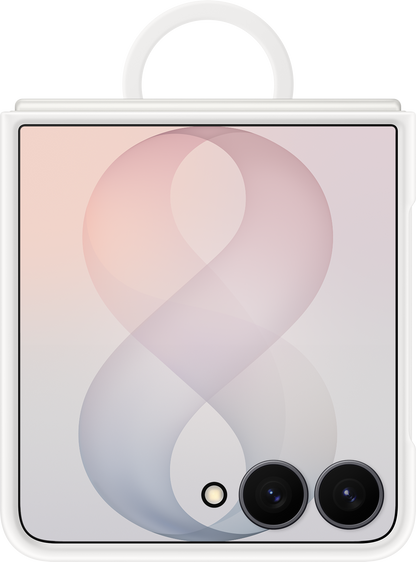 Husa pentru Samsung Galaxy Z Flip8 F776, Silicone Ring Magnet, Alba EF-EF776CWEGWW