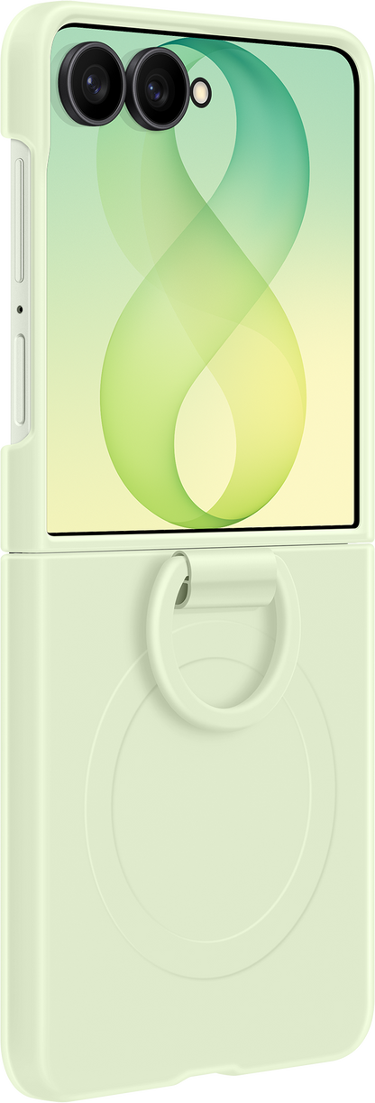 Husa pentru Samsung Galaxy Z Flip8 F776, Silicone Ring Magnet, Verde EF-EF776CGEGWW
