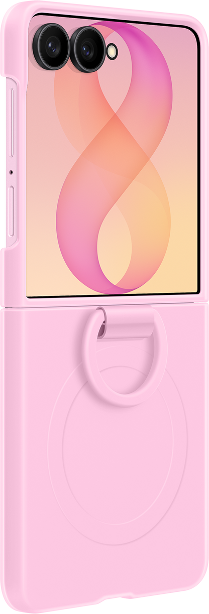 Husa pentru Samsung Galaxy Z Flip8 F776, Silicone Ring Magnet, Roz EF-EF776CVEGWW