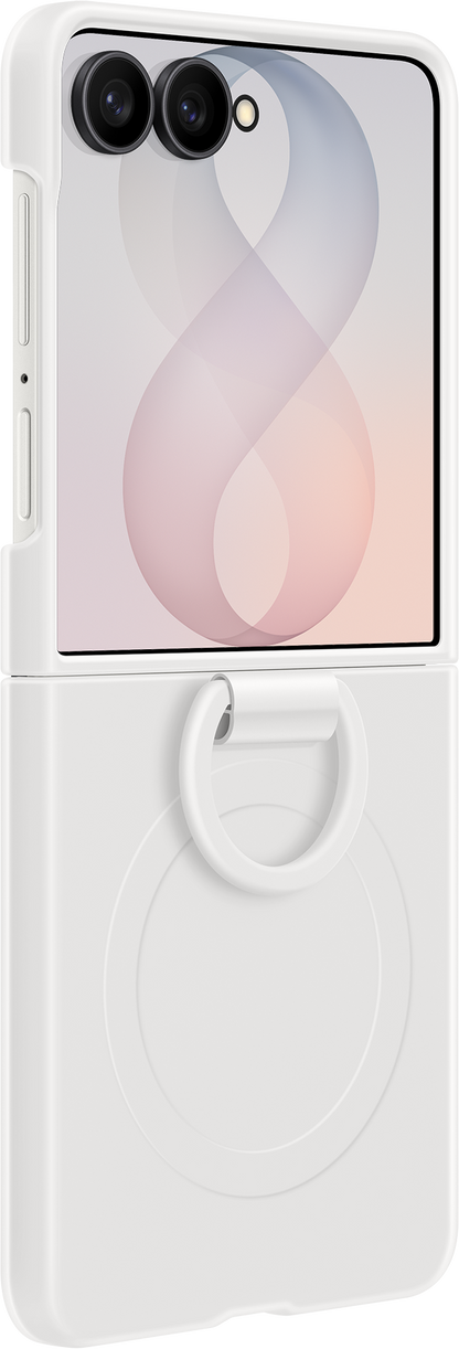Husa pentru Samsung Galaxy Z Flip8 F776, Silicone Ring Magnet, Alba EF-EF776CWEGWW