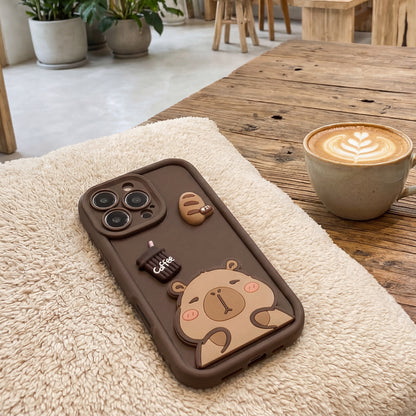 Husa pentru Samsung Galaxy S25 Ultra S938, OEM, Ultra Trendy 3D Capybara, Maro