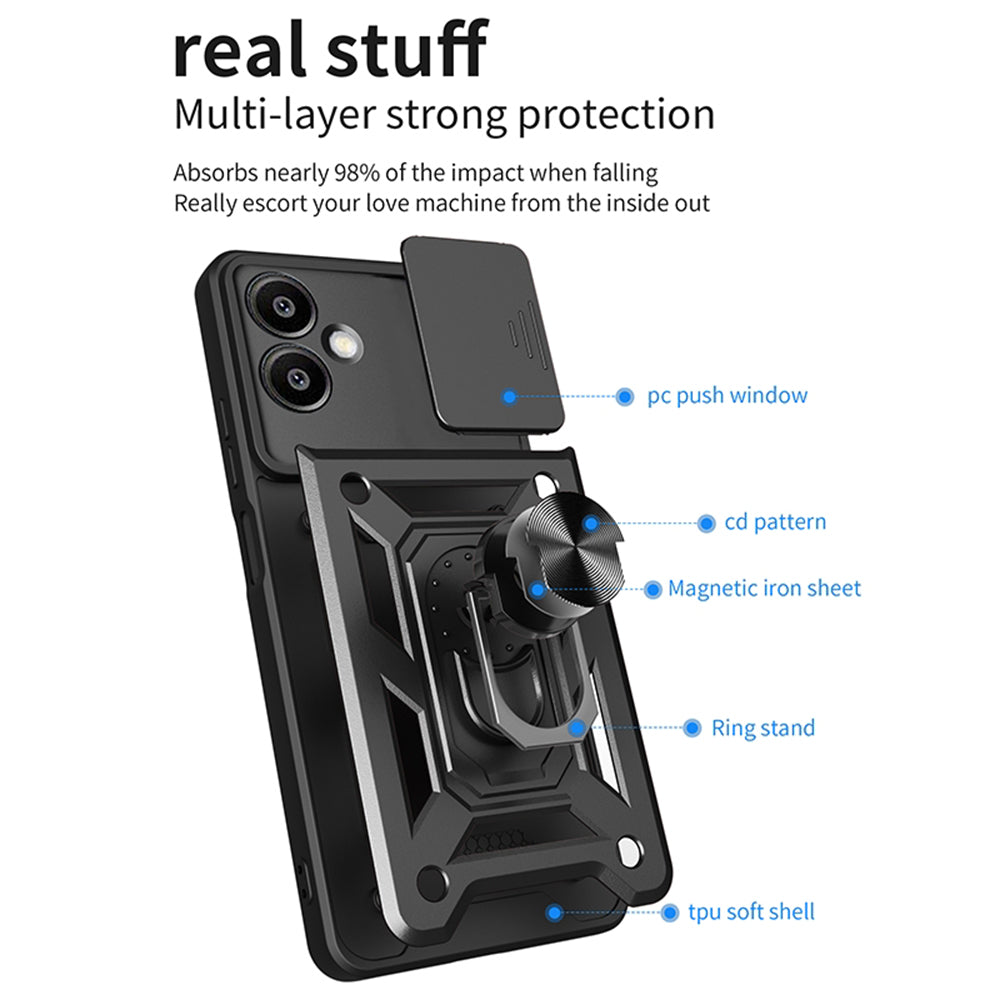 Husa pentru Samsung Galaxy A06 A065, Techsuit, CamShield, Neagra