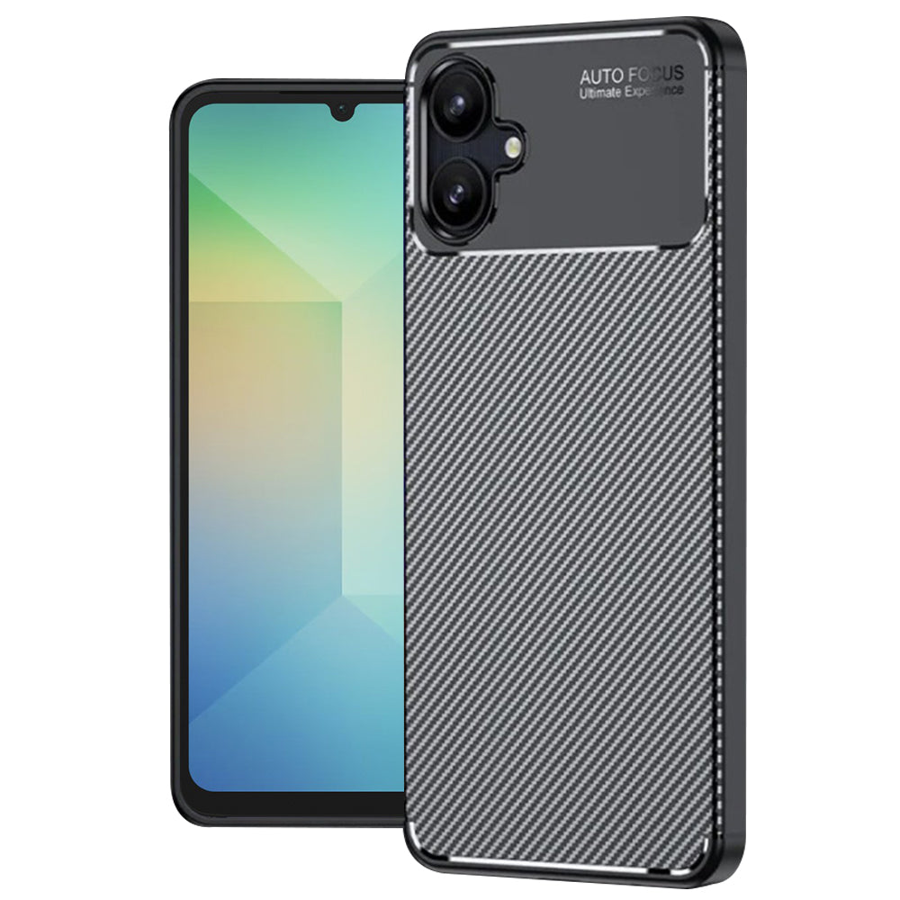 Husa pentru Samsung Galaxy A06 A065, Techsuit, CarbonFiber, Neagra