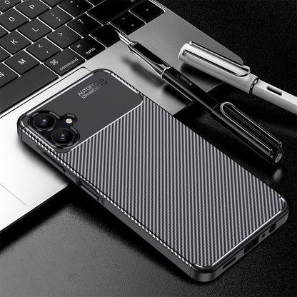 Husa pentru Samsung Galaxy A06 A065, Techsuit, CarbonFiber, Neagra