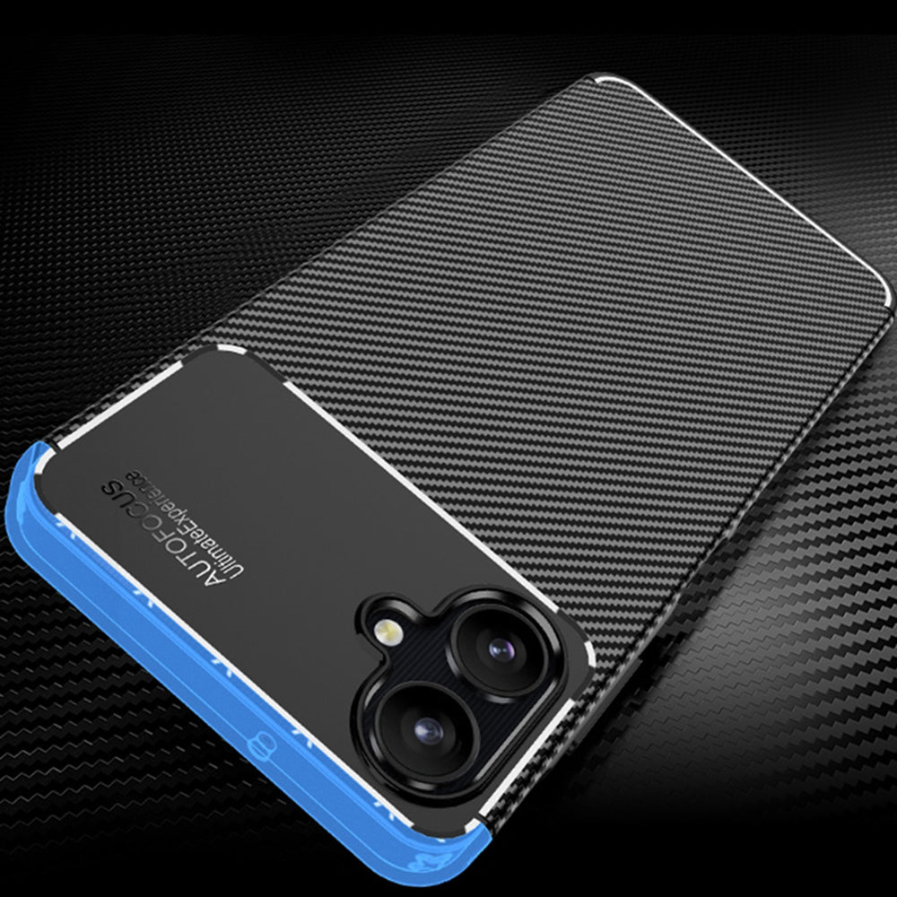 Husa pentru Samsung Galaxy A06 A065, Techsuit, CarbonFiber, Neagra