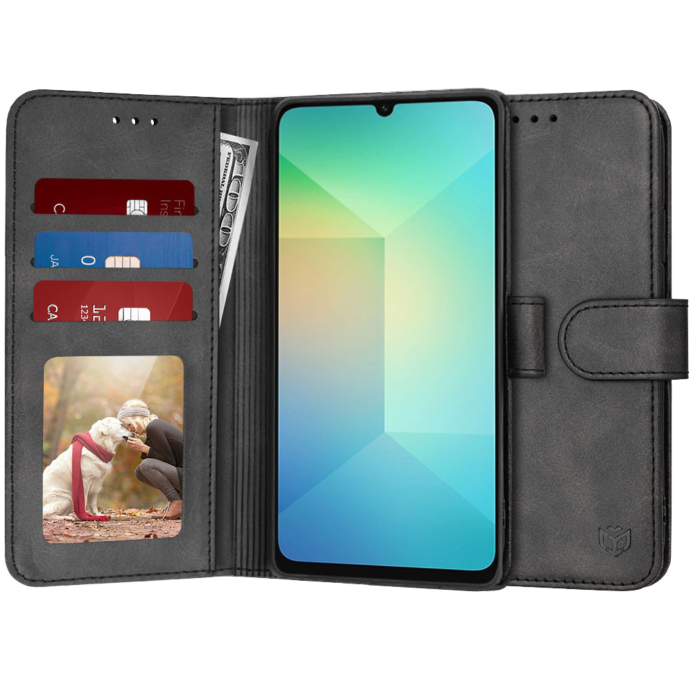 Husa pentru Samsung Galaxy A06 A065, Techsuit, Diary Book, Neagra