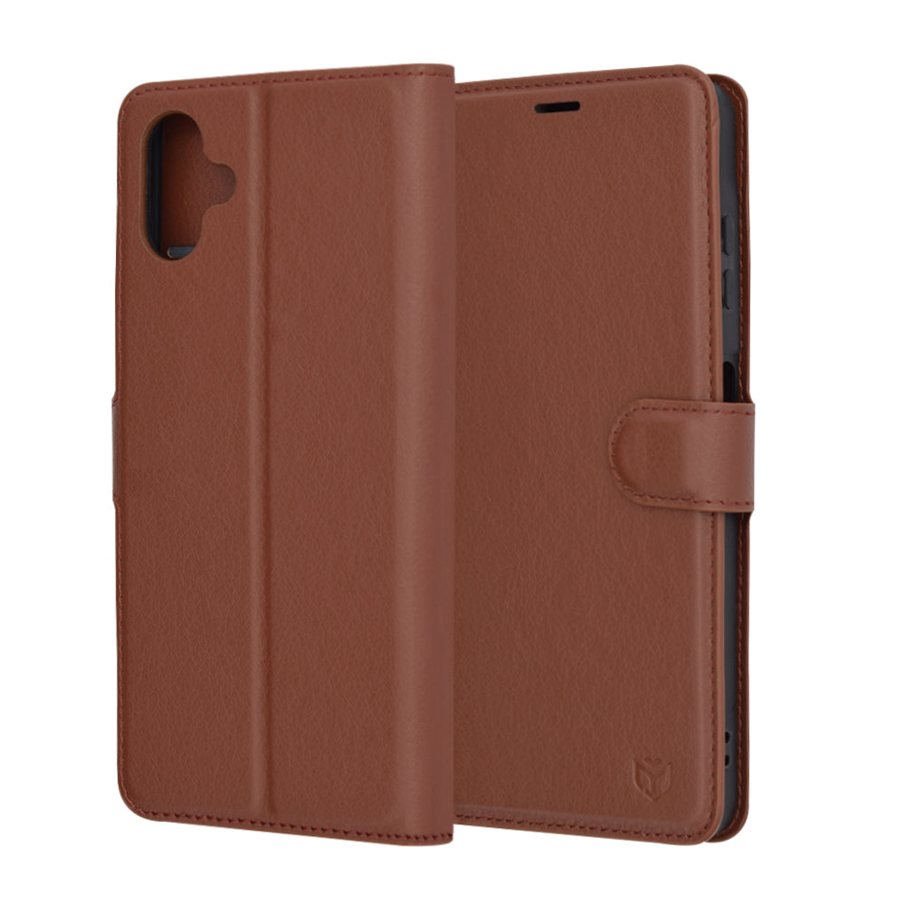 Husa pentru Samsung Galaxy A06 A065, Techsuit, Leather Folio, Maro