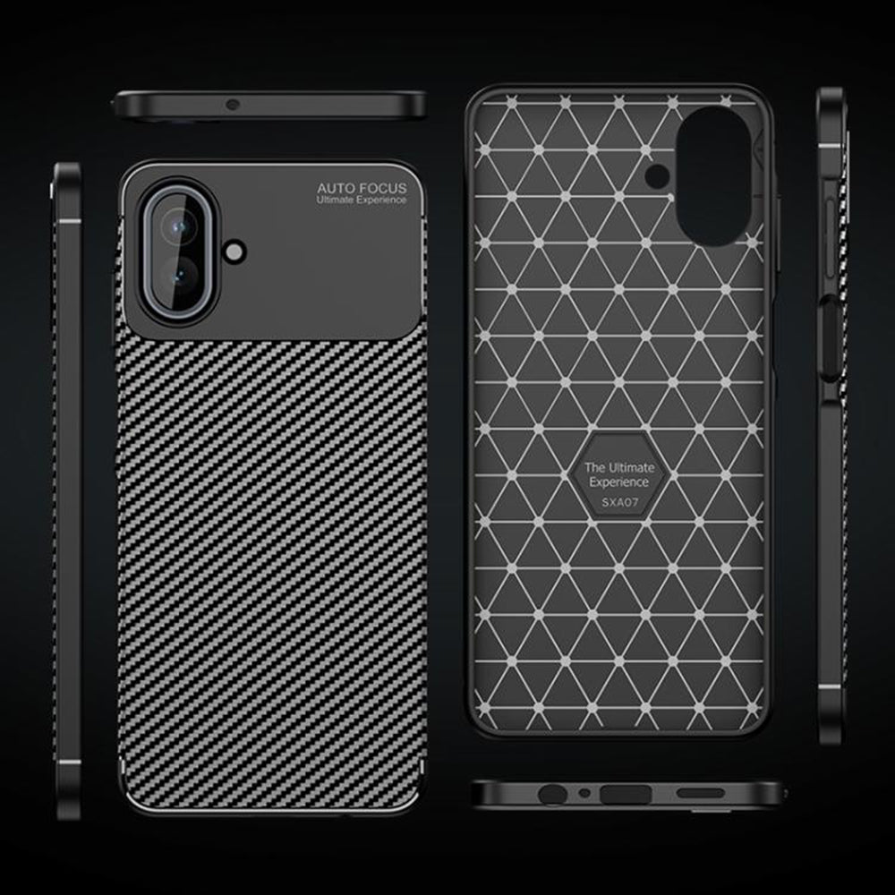 Husa pentru Samsung Galaxy A07 4G A075, Techsuit, CarbonFiber, Neagra
