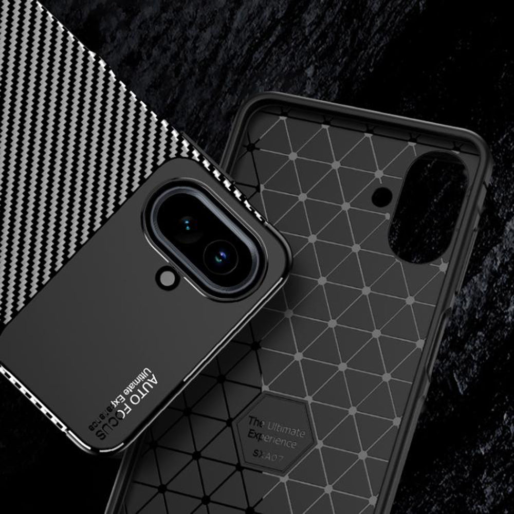 Husa pentru Samsung Galaxy A07 4G A075, Techsuit, CarbonFiber, Neagra