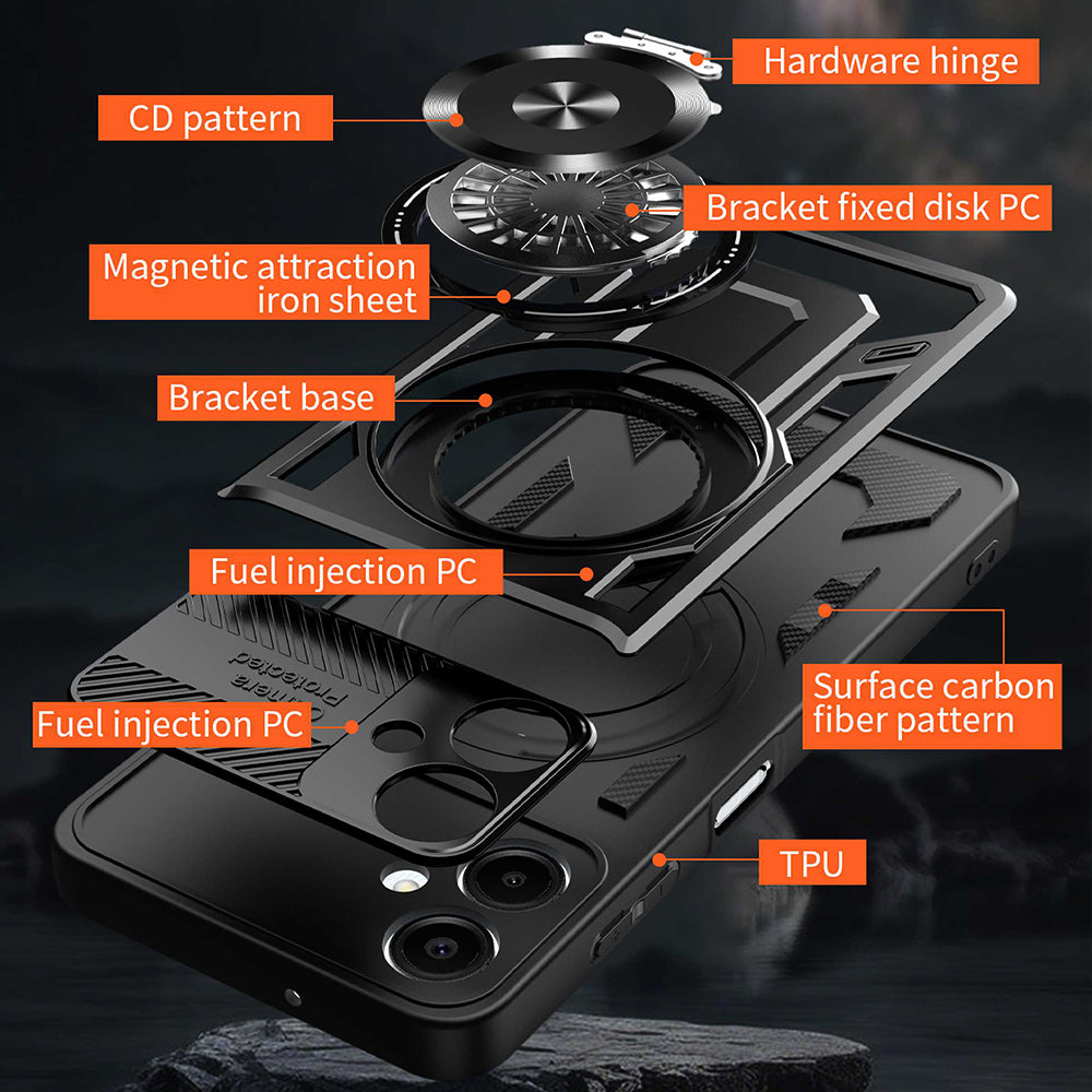 Husa pentru Samsung Galaxy A07 4G A075, Techsuit, RuggedCam, Gri
