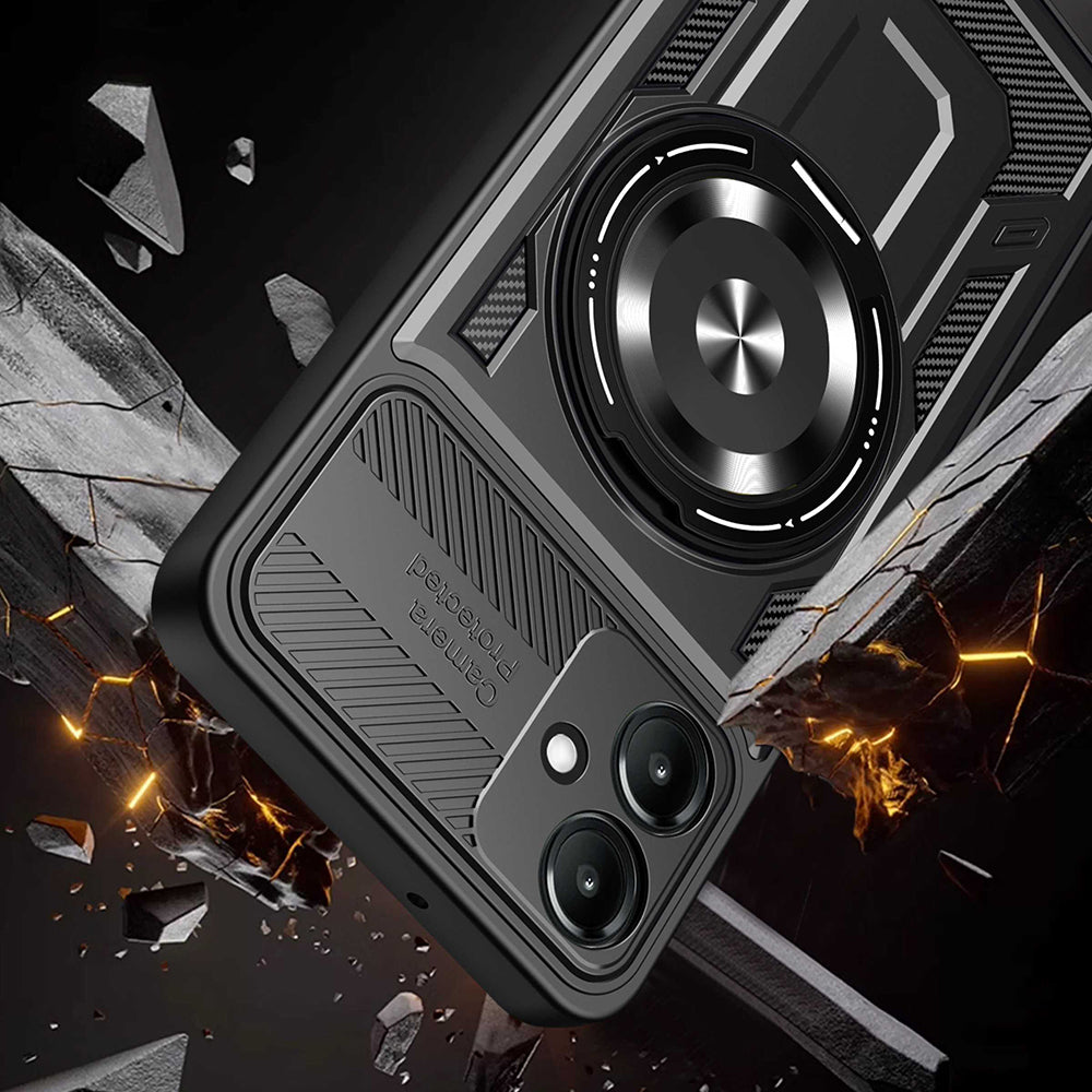 Husa pentru Samsung Galaxy A07 4G A075, Techsuit, RuggedCam, Neagra