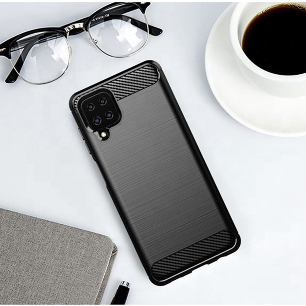 Husa pentru Samsung Galaxy A12 Nacho A127 / A12 A125, Techsuit, Carbon, Neagra