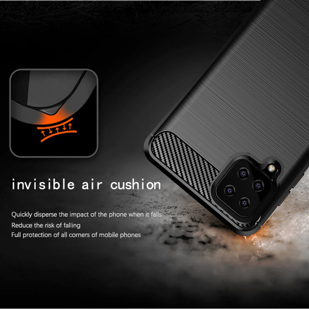 Husa pentru Samsung Galaxy A12 Nacho A127 / A12 A125, Techsuit, Carbon, Neagra