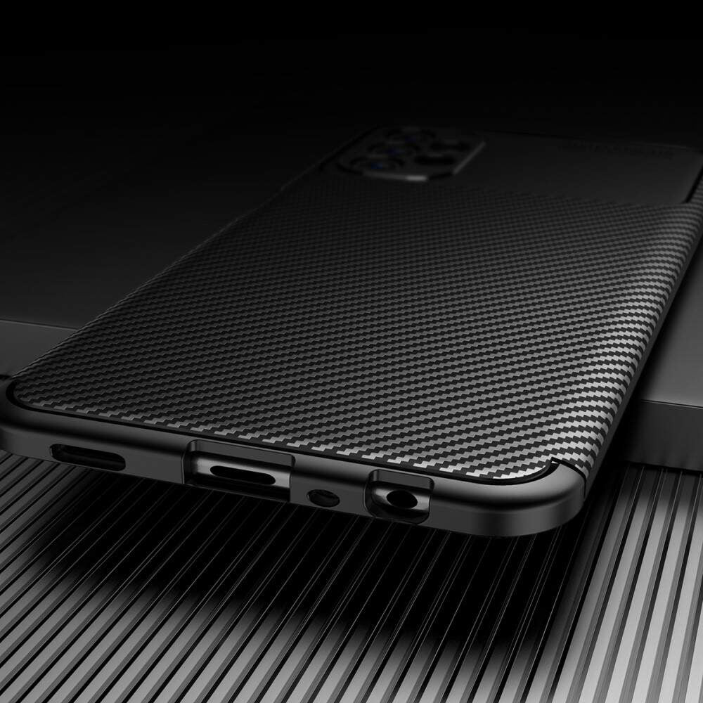 Husa pentru Samsung Galaxy A13 A135, Techsuit, CarbonFiber, Neagra