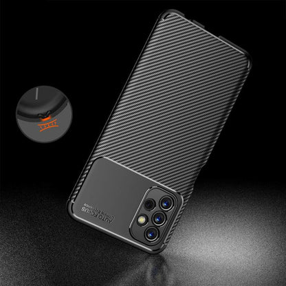 Husa pentru Samsung Galaxy A13 A135, Techsuit, CarbonFiber, Neagra