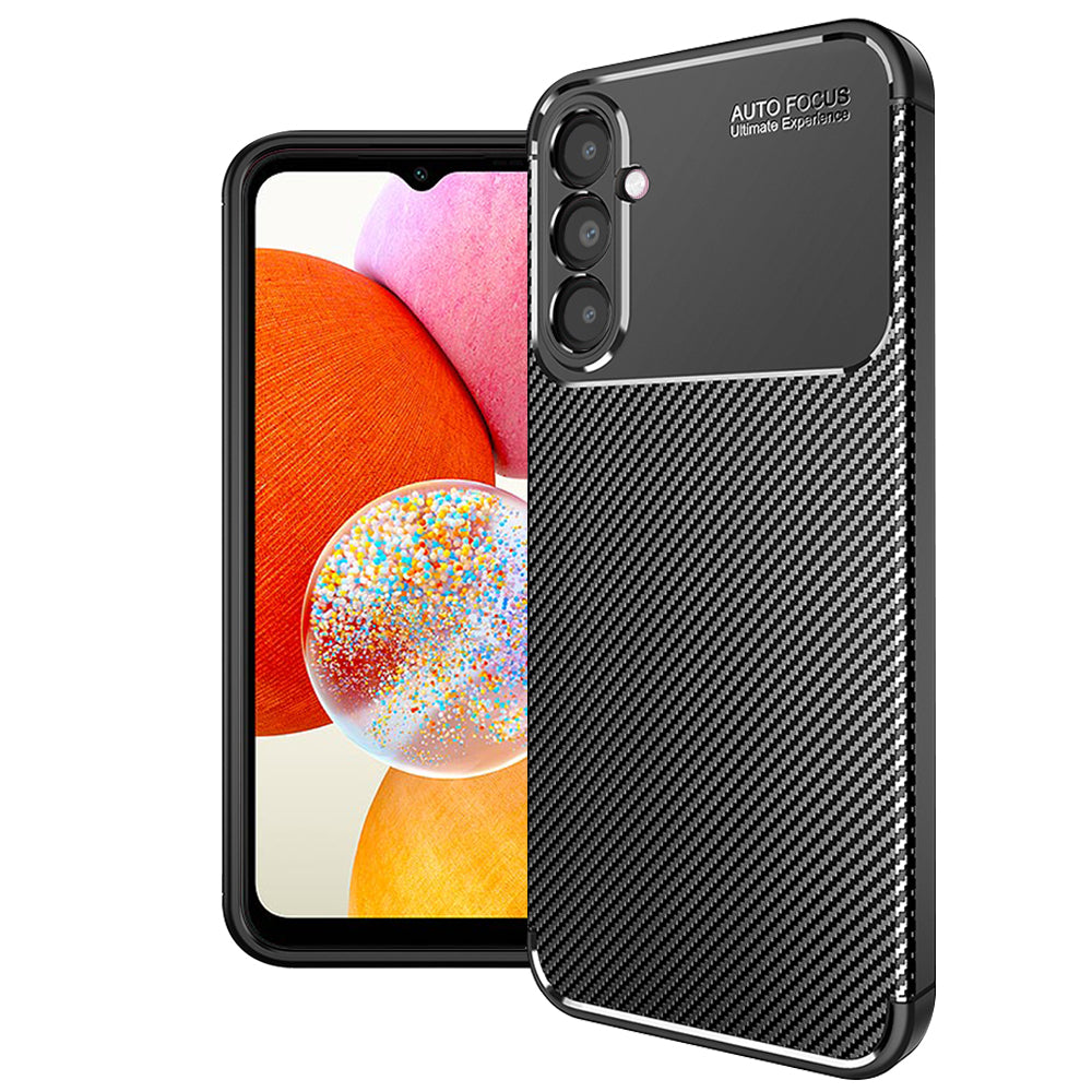 Husa pentru Samsung Galaxy A14 A145 / A14 5G A146, Techsuit, CarbonFiber, Neagra