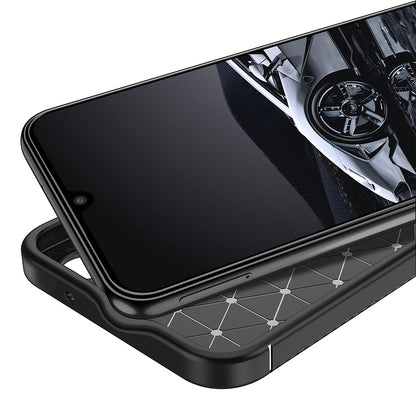 Husa pentru Samsung Galaxy A14 A145 / A14 5G A146, Techsuit, CarbonFiber, Neagra