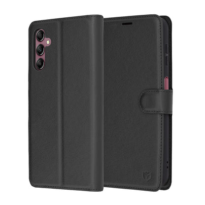 Husa pentru Samsung Galaxy A14 A145 / A14 5G A146, Techsuit, Leather Folio, Neagra