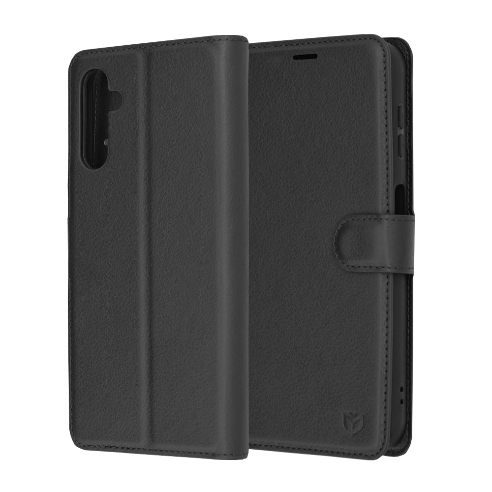 Husa pentru Samsung Galaxy A14 A145 / A14 5G A146, Techsuit, Leather Folio, Neagra