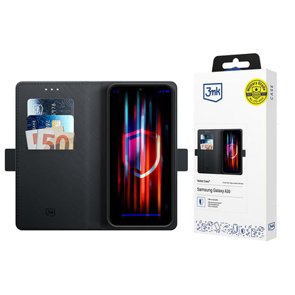 Husa pentru Samsung Galaxy A16 5G A166 / A16 4G A165, 3MK, Wallet, Neagra