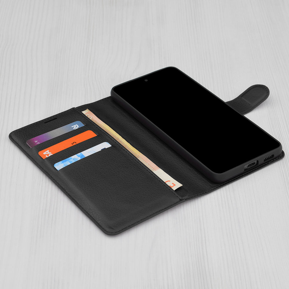 Husa pentru Samsung Galaxy A16 5G A166 / A16 4G A165, Techsuit, Leather Folio, Neagra