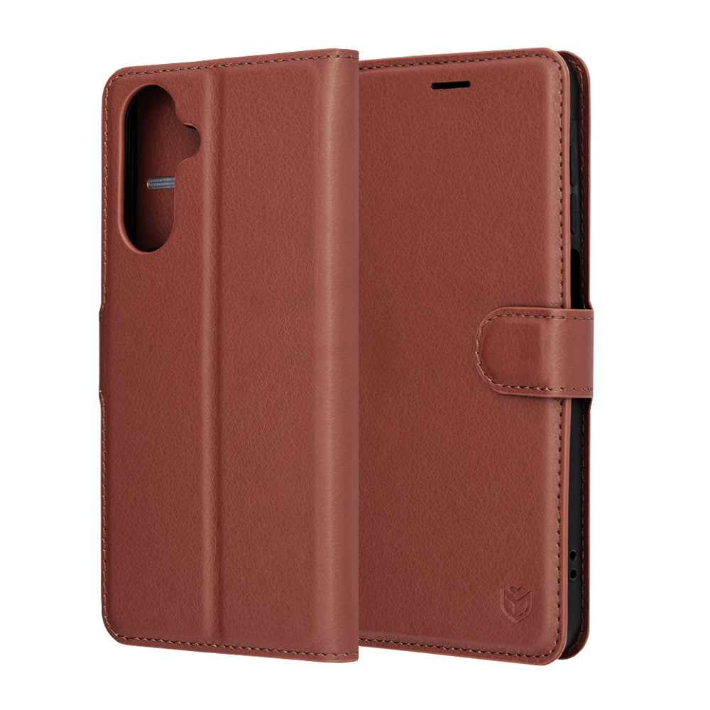 Husa pentru Samsung Galaxy A17 4G / A17 5G, Techsuit, Leather Folio, Maro