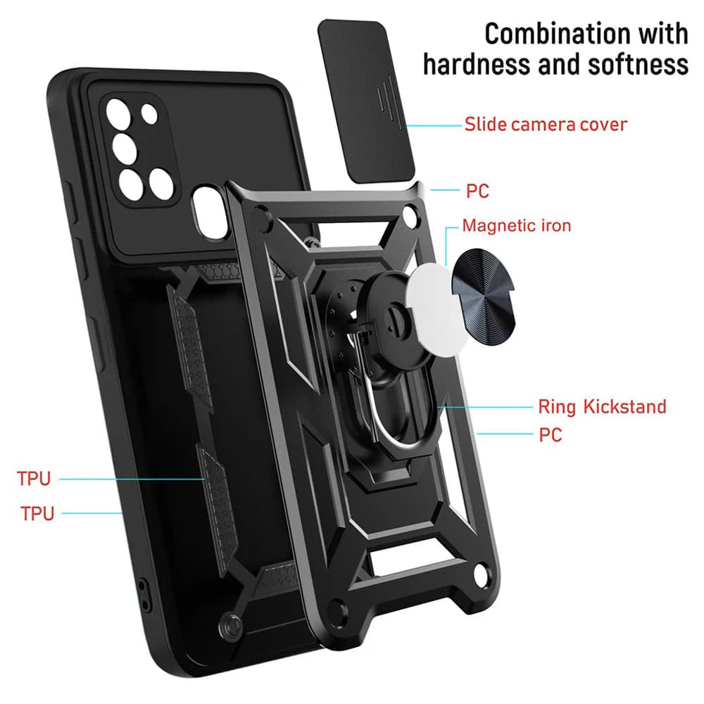 Husa pentru Samsung Galaxy A21s A217, Techsuit, CamShield, Neagra