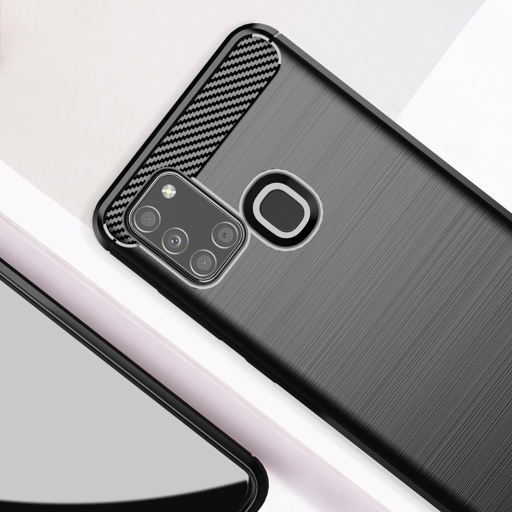 Husa pentru Samsung Galaxy A21s A217, Techsuit, Carbon, Neagra