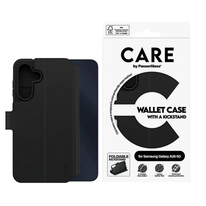 Husa pentru Samsung Galaxy A26 A266, PanzerGlass, Care Feature Kickstand Wallet, Neagra