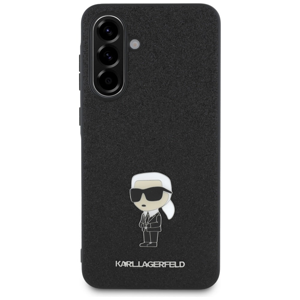 Husa pentru Samsung Galaxy A36 A366, Karl Lagerfeld, Glitter Fixed Ikonik Karl, Neagra