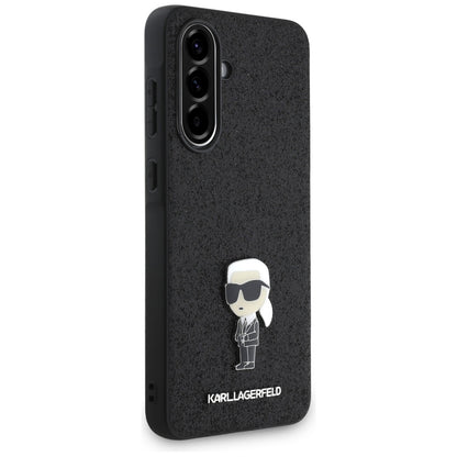 Husa pentru Samsung Galaxy A36 A366, Karl Lagerfeld, Glitter Fixed Ikonik Karl, Neagra