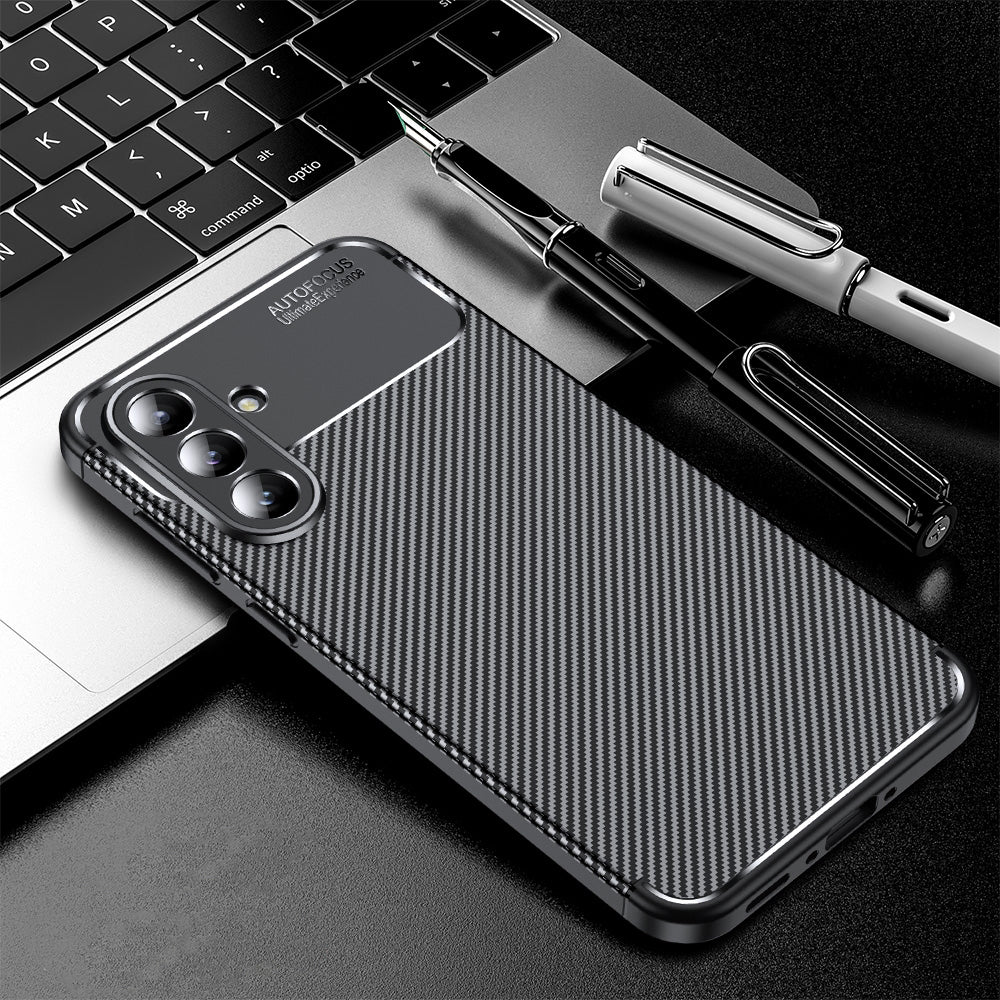 Husa pentru Samsung Galaxy A36 A366, Techsuit, CarbonFiber, Neagra