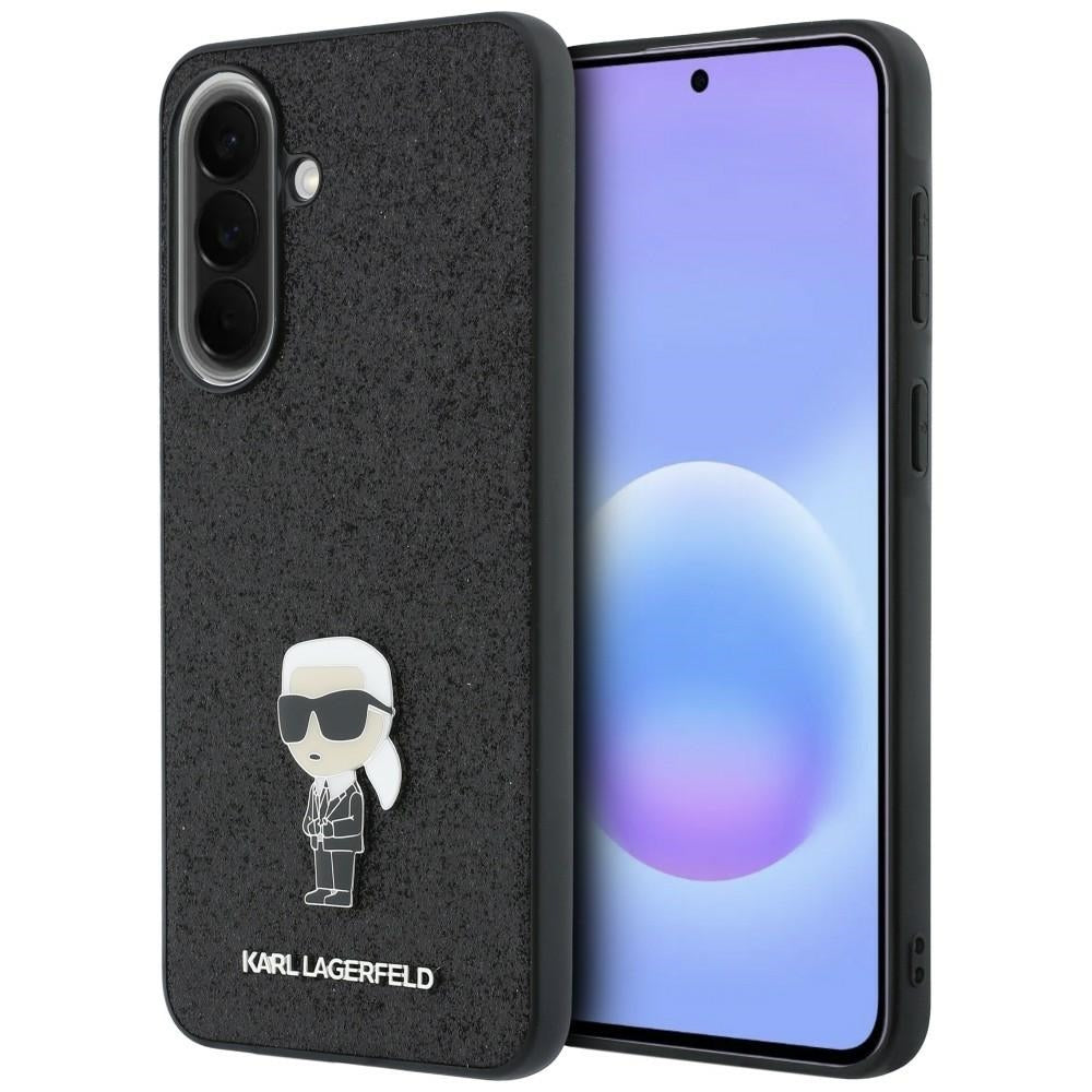 Husa pentru Samsung Galaxy A37 5G, Karl Lagerfeld, Glitter Fixed Ikonik Karl, Neagra
