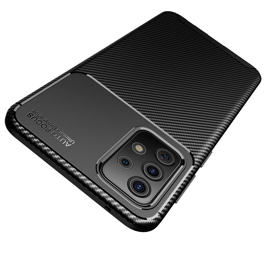 Husa pentru Samsung Galaxy A52s 5G A528 / A52 5G A526 / A52 A525, Techsuit, CarbonFiber, Neagra