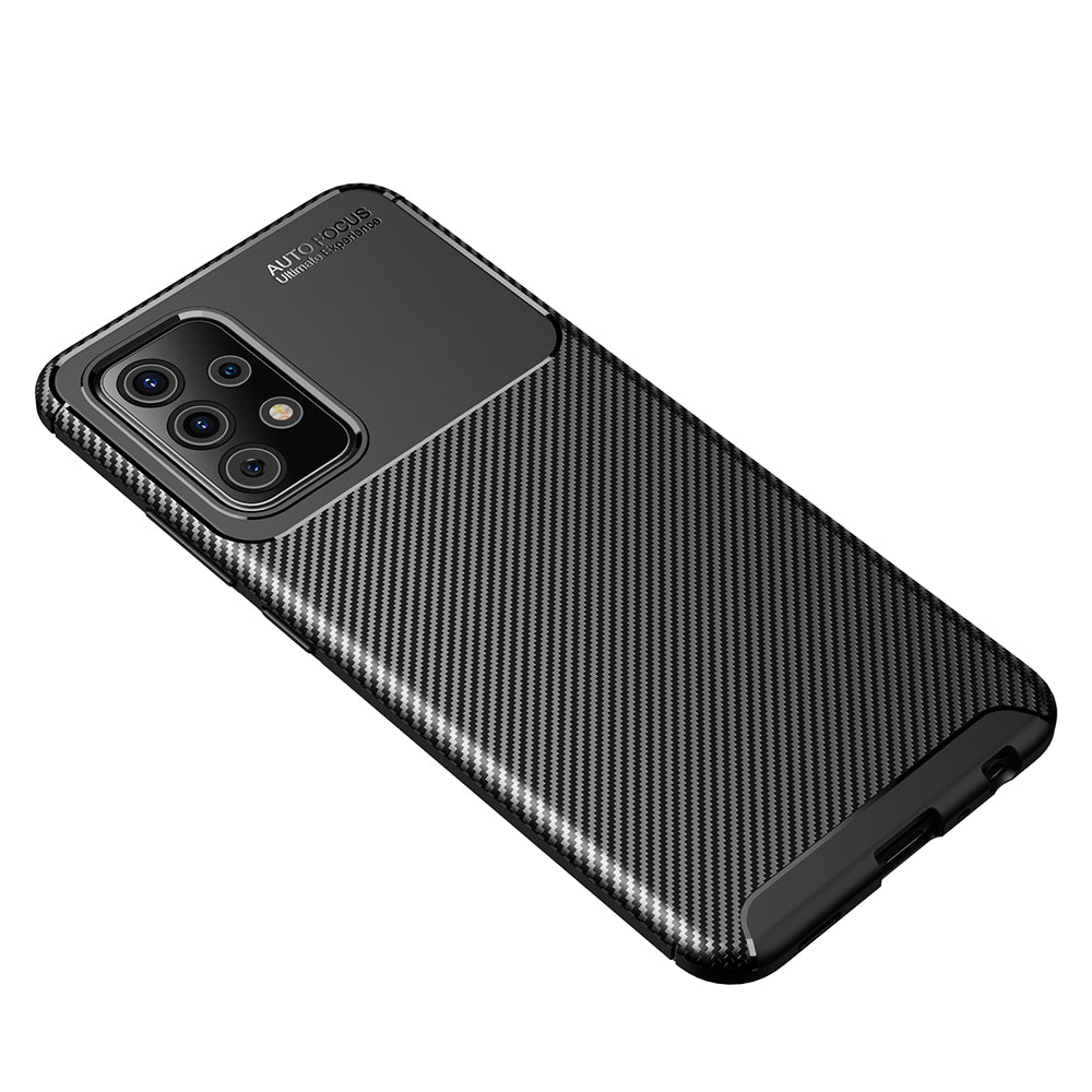 Husa pentru Samsung Galaxy A52s 5G A528 / A52 5G A526 / A52 A525, Techsuit, CarbonFiber, Neagra