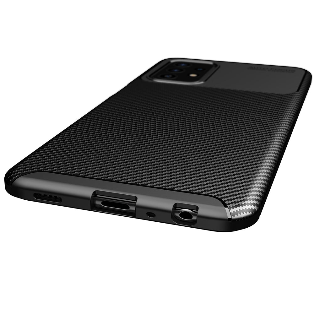 Husa pentru Samsung Galaxy A52s 5G A528 / A52 5G A526 / A52 A525, Techsuit, CarbonFiber, Neagra