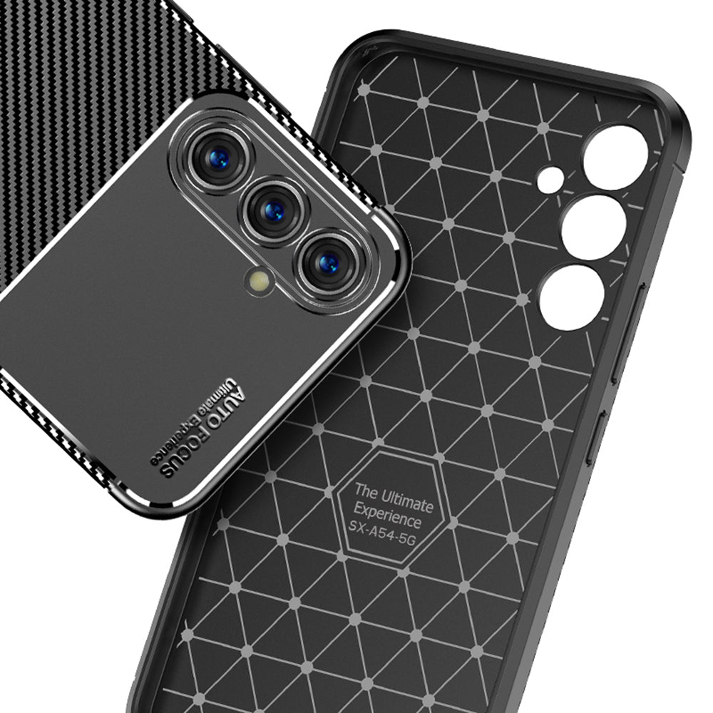Husa pentru Samsung Galaxy A54 A546, Techsuit, CarbonFiber, Neagra