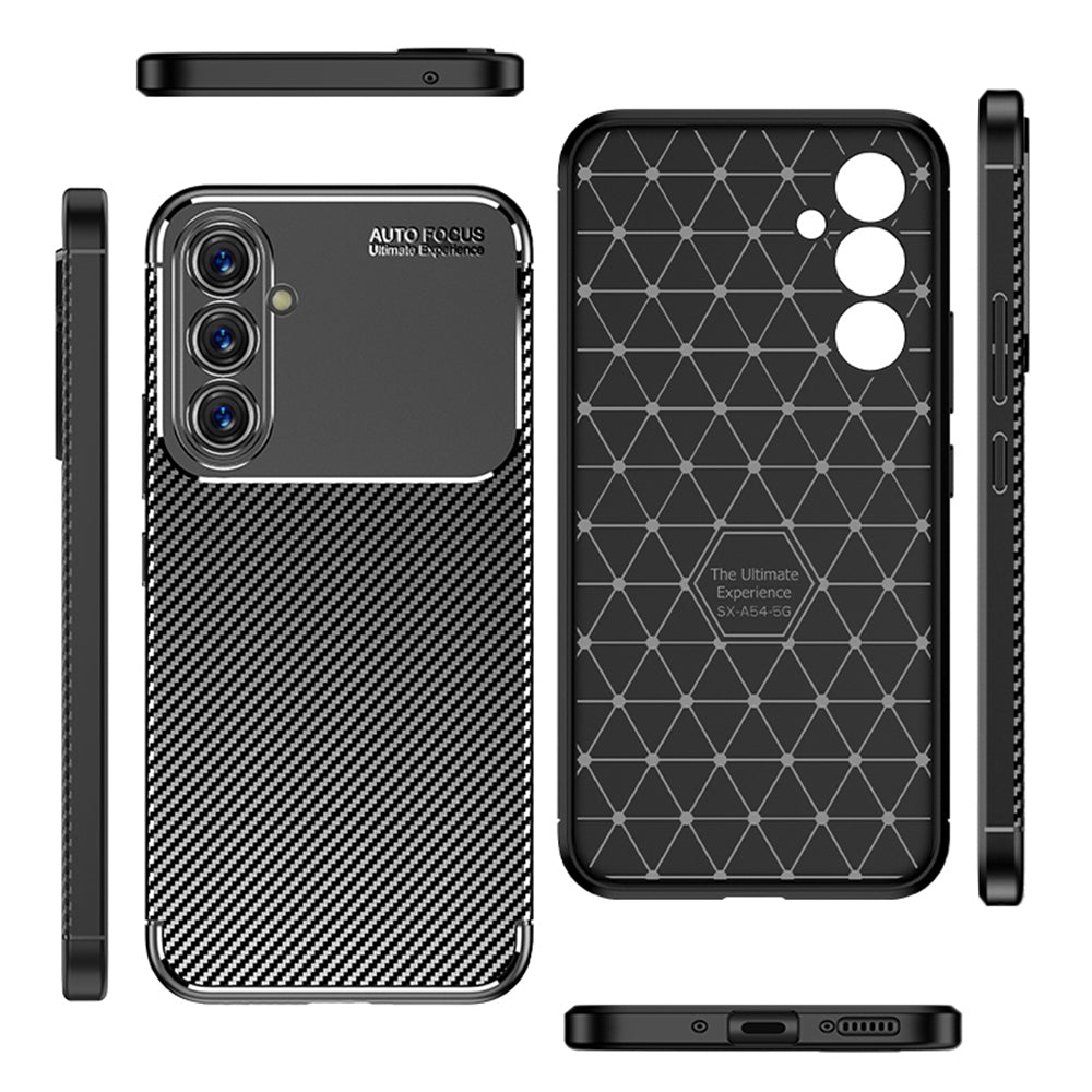 Husa pentru Samsung Galaxy A54 A546, Techsuit, CarbonFiber, Neagra