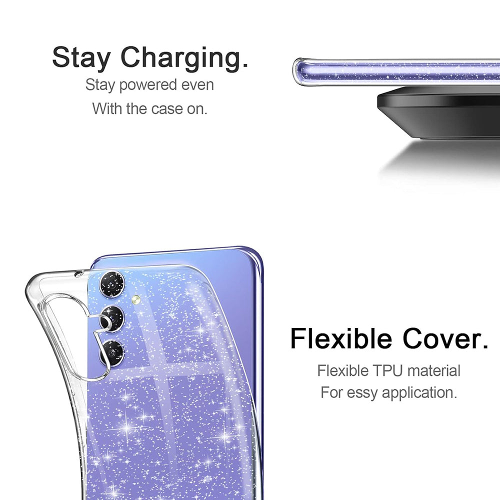 Husa pentru Samsung Galaxy A54 A546, Techsuit, SparkleSkin, Transparenta
