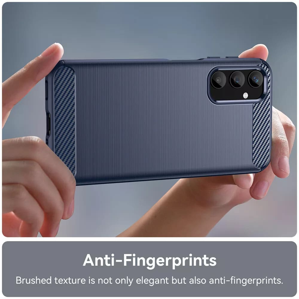 Husa pentru Samsung Galaxy A55 5G A556, Techsuit, Carbon, Albastra