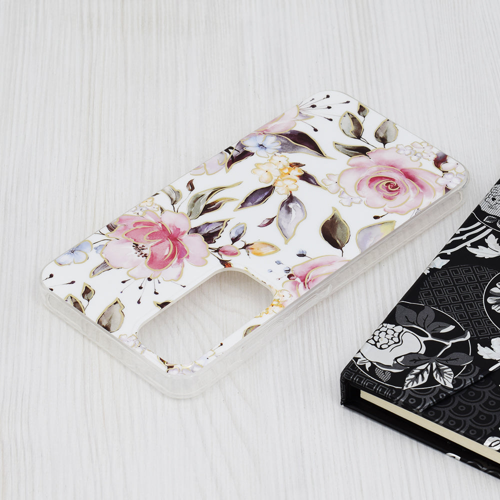 Husa pentru Samsung Galaxy A55 5G A556, Techsuit, Marble, Alba